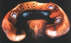 The sculptural, bronze form of the Quest Exploratorium